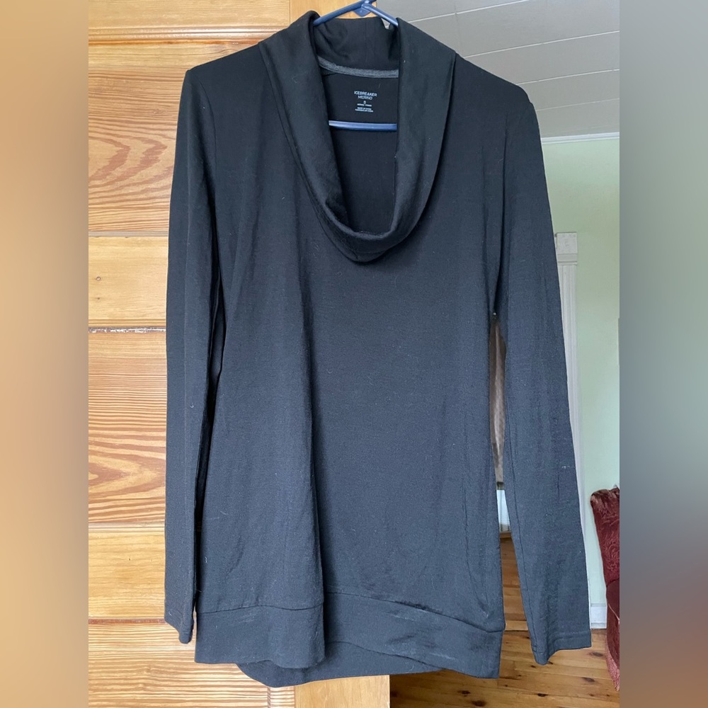 Icebreaker black womens tunic length.